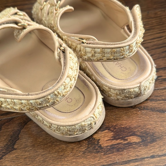 CHANEL Interlocking CC Logo Raffia Espadrilles Dad Sandals Size: 9.5 | IT 39.5 - Picture 8 of 11